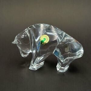 Vtg MINT Waterford Crystal Wall Street Bull 114458 Taurus Paperweight RETIRED